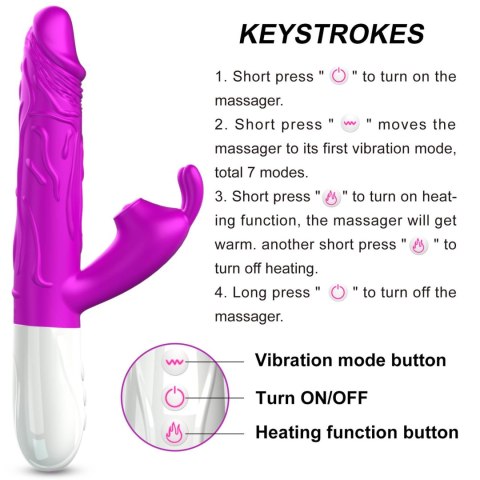 Wibrator-Silicone, Vibrator USB, 7 vibration modes, Heating B - Series Fox