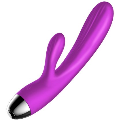 Wibrator-Silicone Vibrator and Pulsator Purple USB 7+7 Function / Heating B - Series Fox