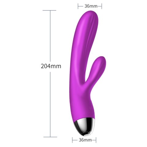 Wibrator-Silicone Vibrator and Pulsator Purple USB 7+7 Function / Heating B - Series Fox