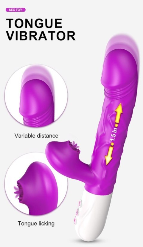 Wibrator- SiliconeTongue Vibrator, USB 10 Function B - Series Fox