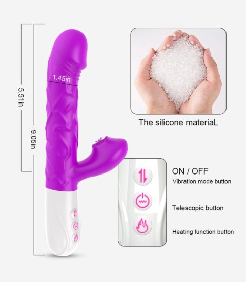 Wibrator- SiliconeTongue Vibrator, USB 10 Function B - Series Fox