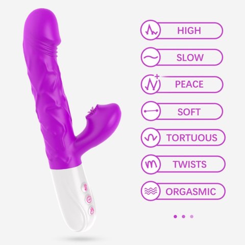 Wibrator- SiliconeTongue Vibrator, USB 10 Function B - Series Fox