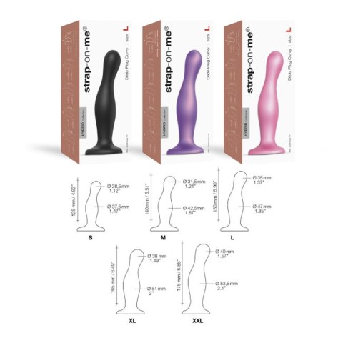 DILDO PLUG CURVY BLACK - XL Strap-on-me