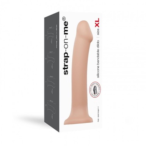 SEMI-REALISTIC DUAL DENSITY BENDABLE DILDO VANILLA - XL Strap-on-me