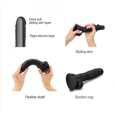 SLIDING SKIN REALISTIC DILDO BLACK S Strap-on-me