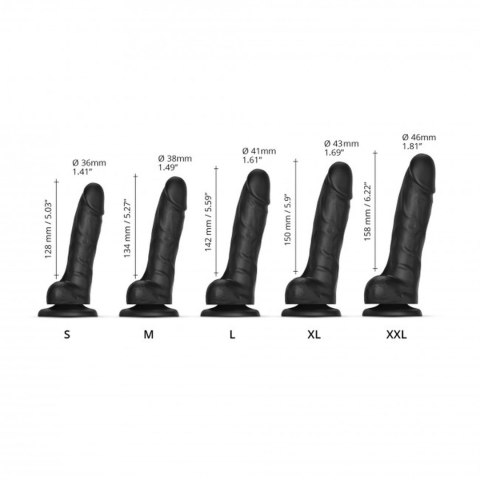 SLIDING SKIN REALISTIC DILDO BLACK S Strap-on-me