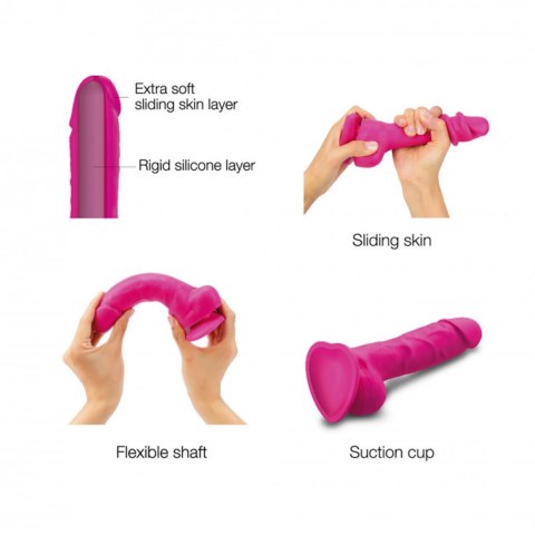 SLIDING SKIN REALISTIC DILDO FUCHSIA L Strap-on-me