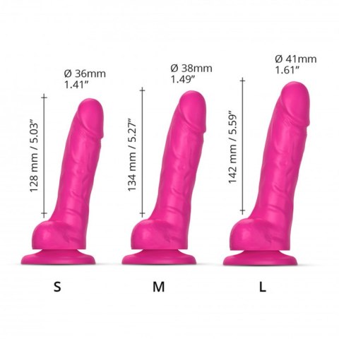 SLIDING SKIN REALISTIC DILDO FUSHIA S Strap-on-me