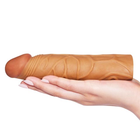 Add 1"" Pleasure X Tender Penis Sleeve Brown Lovetoy