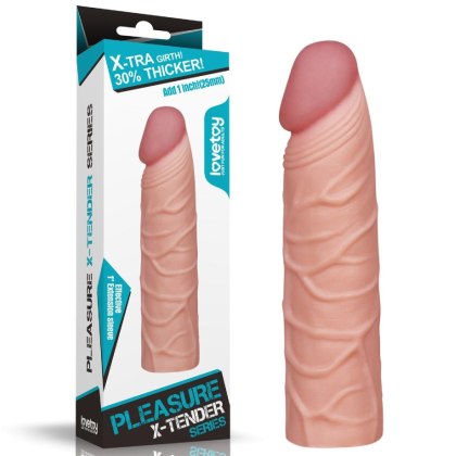 Add 1"" Pleasure X Tender Penis Sleeve Flesh Lovetoy