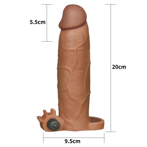 Add 3" Pleasure X Tender Vibrating Penis Sleeve Brown Lovetoy