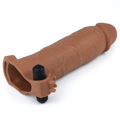 Add 3" Pleasure X Tender Vibrating Penis Sleeve Brown Lovetoy