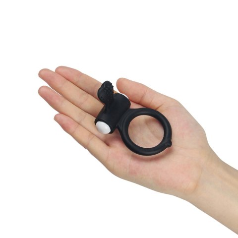 Power Clit Silicone Cockring Black Lovetoy