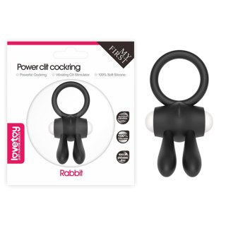 Power Clit Silicone Cockring Black Lovetoy