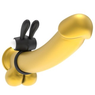 Power Clit Silicone Cockring Black Lovetoy