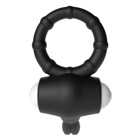 Power Clit Silicone Cockring Black Lovetoy