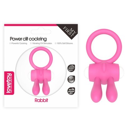 Power Clit Silicone Cockring Pink Lovetoy