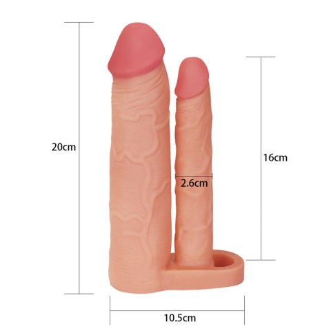 Add 2"" Pleasure X Tender Double Penis Sleeve Lovetoy