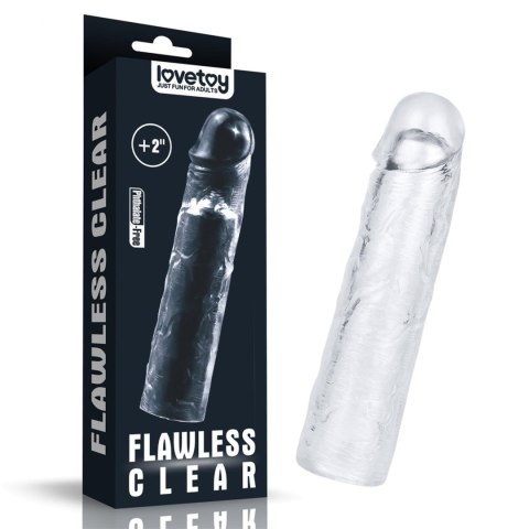 Flawless Clear Penis Sleeve Add 2'' Lovetoy