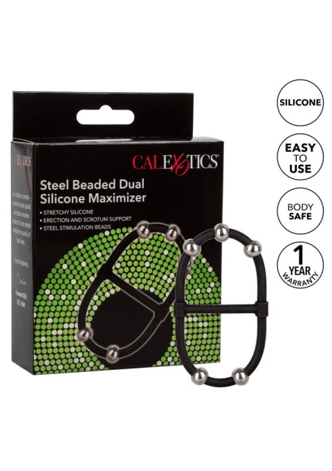 Beaded Dual Silicone Maximizer Black Calexotics