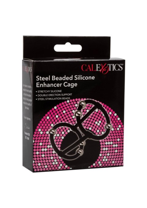 Beaded Silicone Enhancer Cage Black Calexotics