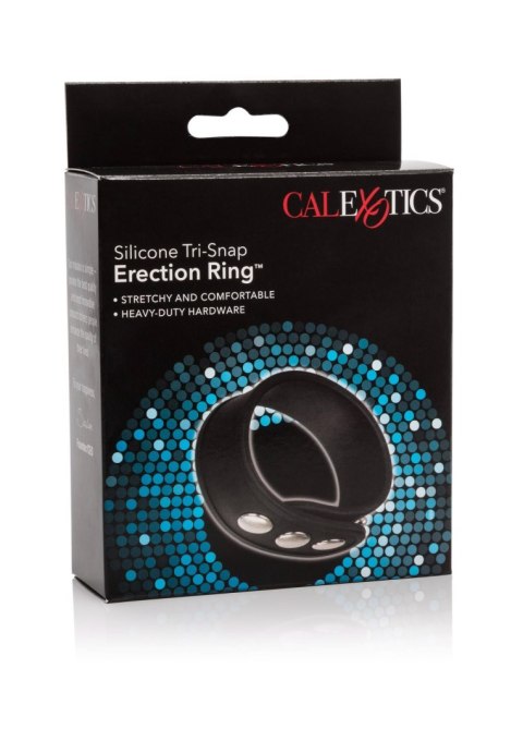 Silicone 3-Snap Erection Ring Black Calexotics