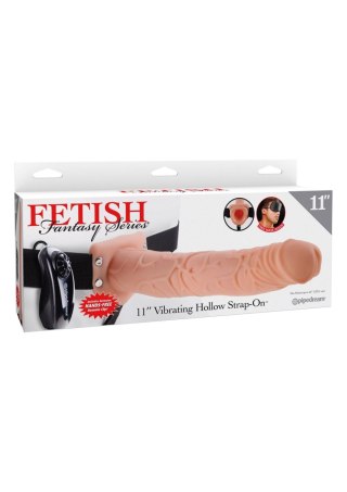 11in. Vibrating Hollow StrapOn Light skin tone Pipedream