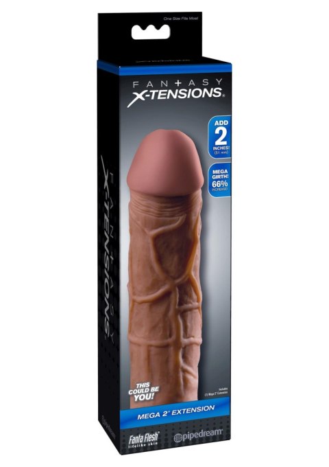 FX Mega 2 Inch Extension Brown skin tone Pipedream