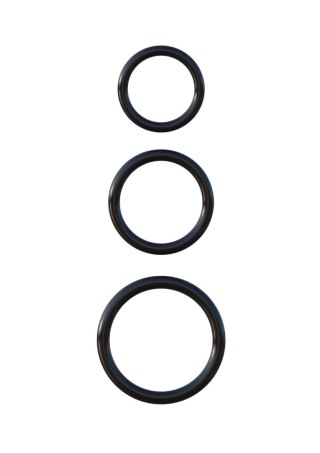 Silicone 3-Ring Stamina Set Black Pipedream