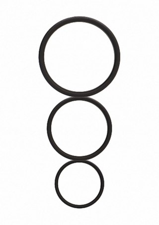 Flat Cock Ring Set - Black ShotsToys