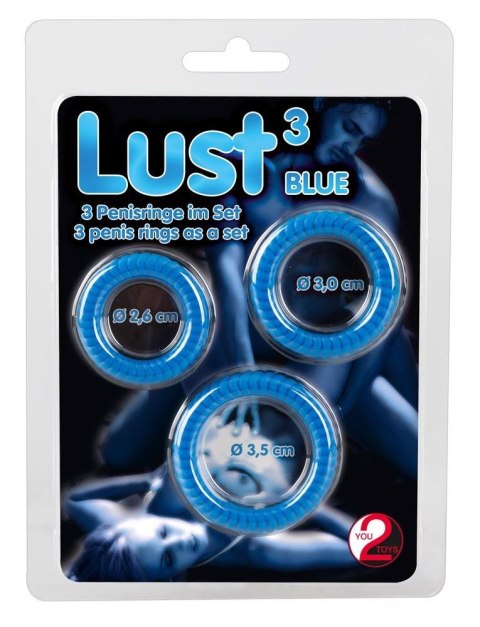 Lust 3 Cock Rings blue You2Toys