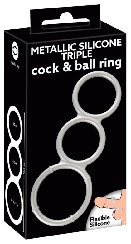 Metallic Silicone Triple Ring You2Toys