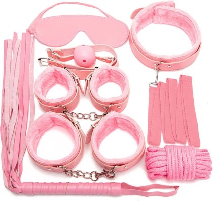 Fetish Fever - Bondage Set - 7 pieces - Pink Fetish Fever