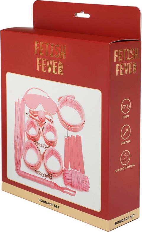 Fetish Fever - Bondage Set - 7 pieces - Pink Fetish Fever