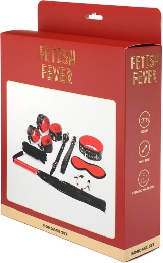 Fetish Fever - Bondage Set - 9 pieces - Red/Black Fetish Fever