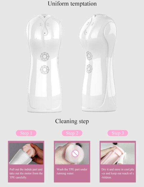 Masturbator - B - Series - Vibrating and Flashing Masturbation Cup USB 7+7 Function / Talk Mode (White) B - Series Fox