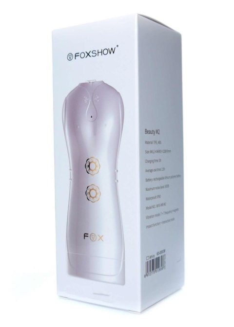 Masturbator - B - Series - Vibrating and Flashing Masturbation Cup USB 7+7 Function / Talk Mode (White) B - Series Fox