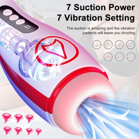 Masturbator - Vibrating Masturbation Cup , 7 Suction Power, 7 Vibration Setting B - Series Fox