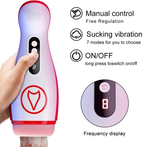 Masturbator - Vibrating Masturbation Cup , 7 Suction Power, 7 Vibration Setting B - Series Fox