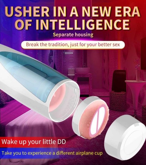 Masturbator-Vibrating, Rotating and Flashing Masturbation USB 10+10 Function / Talk Mode B - Series Fox