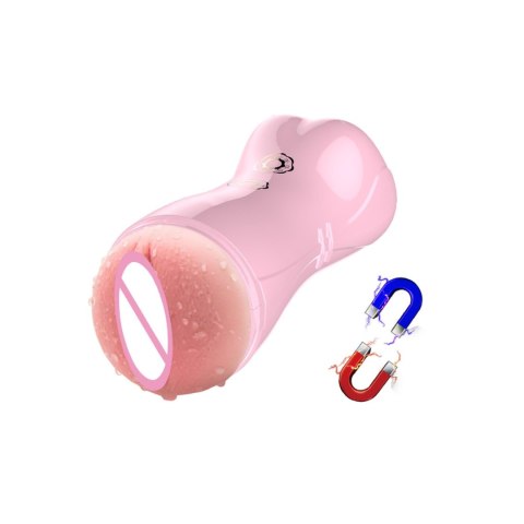 Masturbator-Vibrating and Flashing Masturbation Cup USB 7+7 Function / Talk Mode (Pink) B - Series Fox