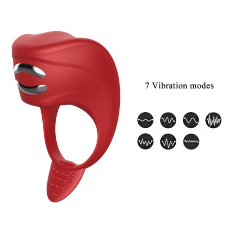 Wibrator-Silicone Ring Red USB 7 Function + Electro stim / remote control B - Series Fox