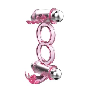 BAILE - BUNNY SNUGGLES COCK CLIT RING, 10 vibration functions Baile