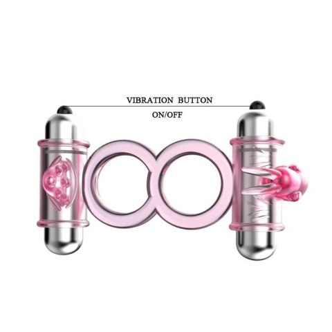 BAILE - BUNNY SNUGGLES COCK CLIT RING, 10 vibration functions Baile