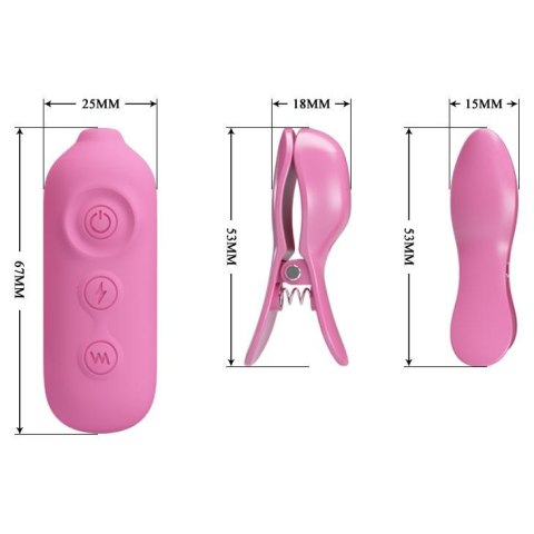 PRETTY LOVE -NIPPLE CLIP, 7 vibration functions 3 electric shock functions Pretty Love