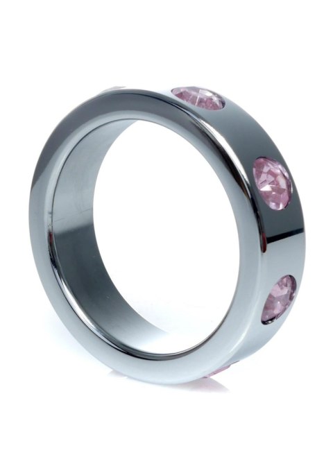 Pierścień-Metal Cock Ring with Rose Diamonds Large B - Series HeavyFun