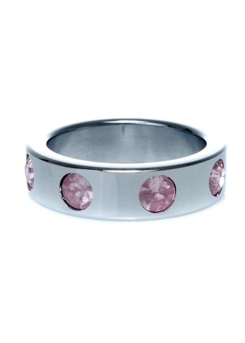 Pierścień-Metal Cock Ring with Rose Diamonds Large B - Series HeavyFun