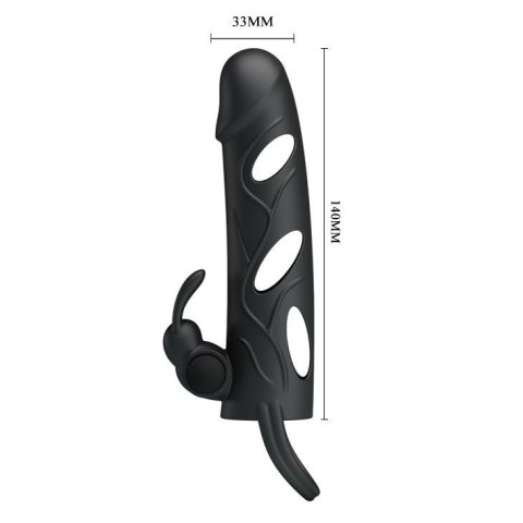 PRETTY LOVE - PENIS SLEEVE WITH BALL STRAP vibration BLACK Pretty Love