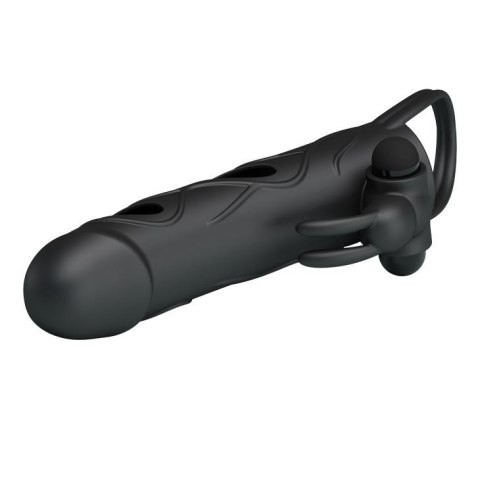 PRETTY LOVE - PENIS SLEEVE WITH BALL STRAP vibration BLACK Pretty Love