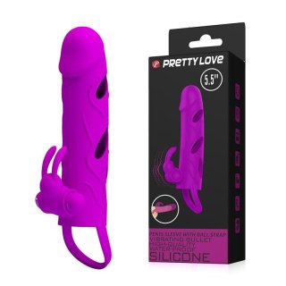 PRETTY LOVE - PENIS SLEEVE WITH BALL STRAP vibration PURPLE Pretty Love